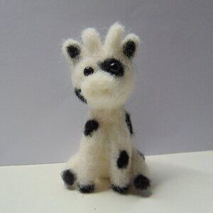 Needle Felted Black and White Cow